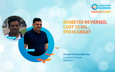 Ananth Padmanabha Rao, 52 years, Corporate Employee, Bangalore, Diabetes reversed, weight loss 