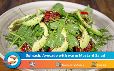 Spinach, Avocado With Warm Mustard Salad Recipe